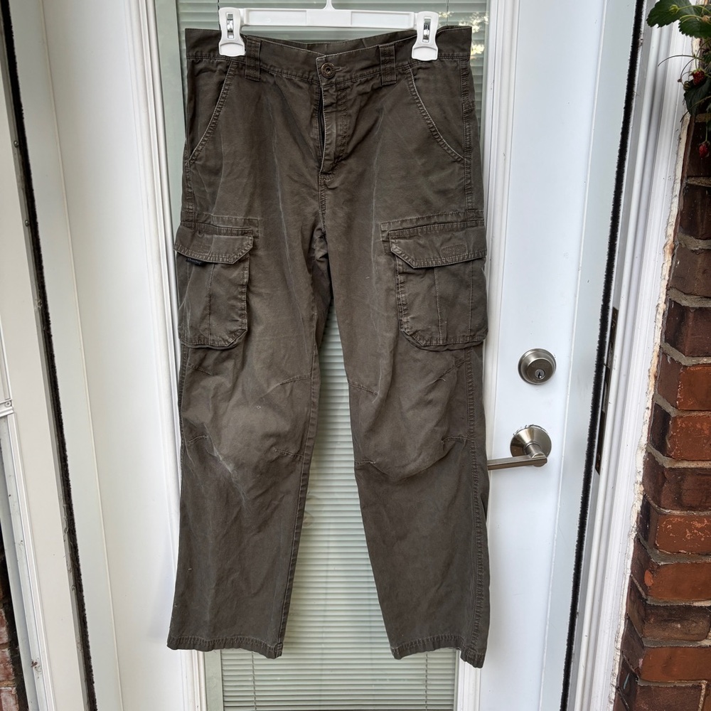 Quechua Urban Cargo Pants Sz 31 Y2K Distressed Straight Leg Pockets Need Repair